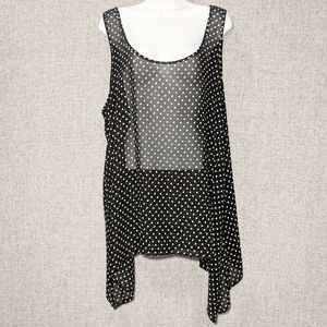 Torrid Black/White Polka Dot Sheer Tunic Top